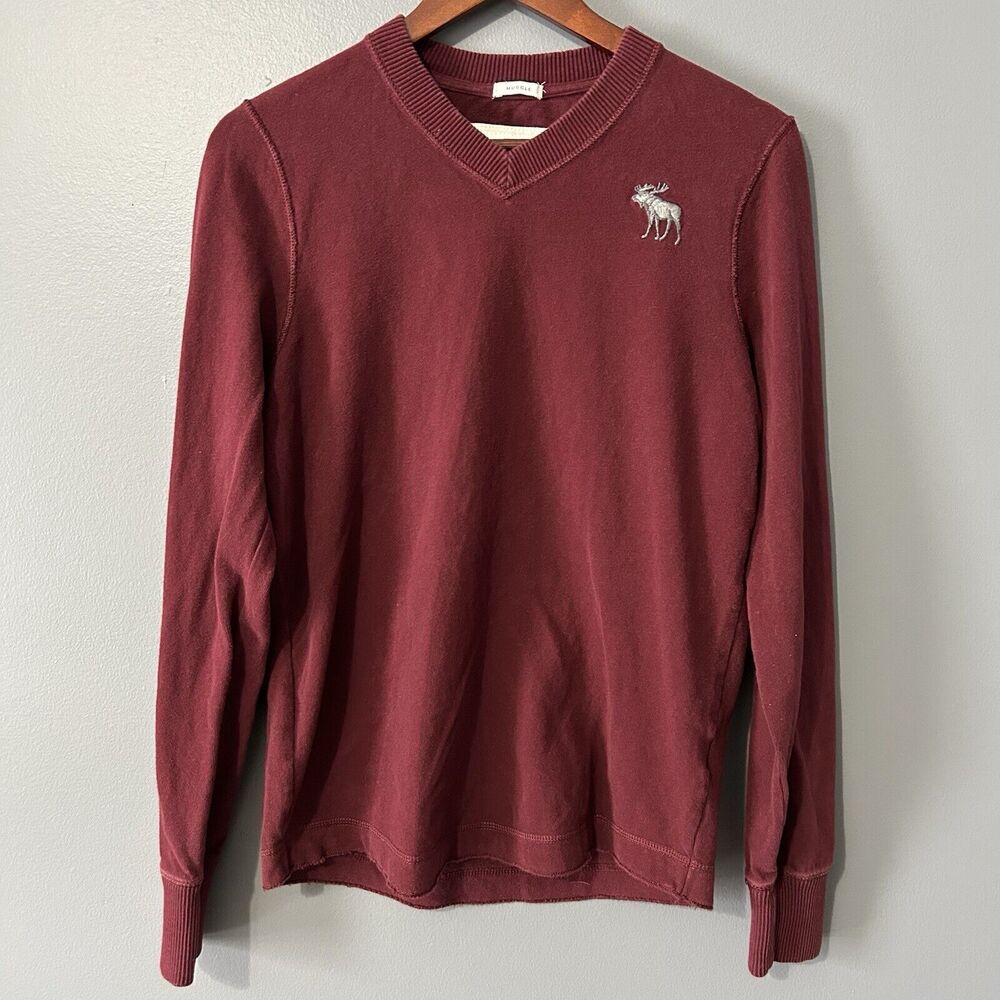 Abercrombie & Fitch Shirt Mens Size M Y2K Long Sleeve Muscle Fit Womens V-Neck